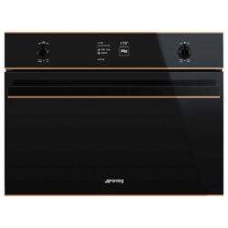 Smeg SF4603MCNR Dolce Stil Novo Integrated Combination Microwave, Black/Copper